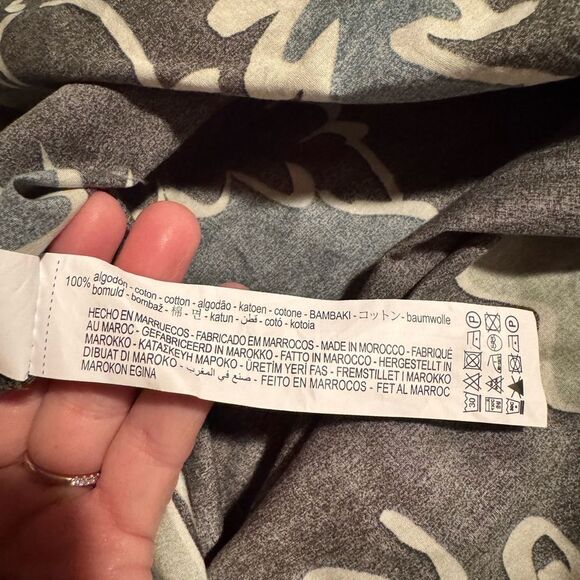 Zara Bold Green Print Maxi Button Up Belt Dress Leaf Print Size S– 100% Cotton - Picture 11 of 14